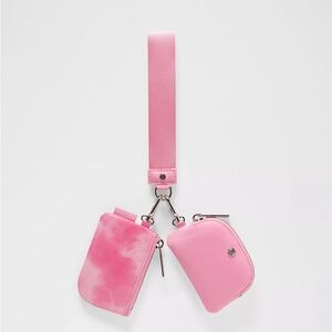 Lululemon Dual Pouch Wristlet Smoothie Print Strawberry Multi/Candy Cloud/Silver